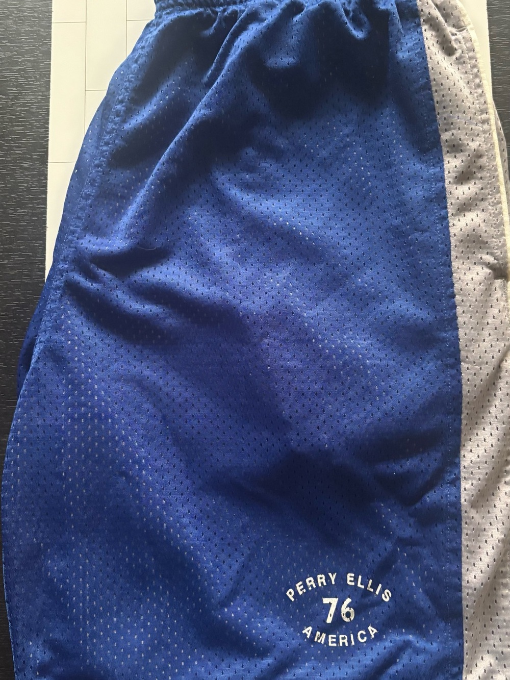 Perry Ellis Royal Blue Athletic Shorts with Gray Side Panel